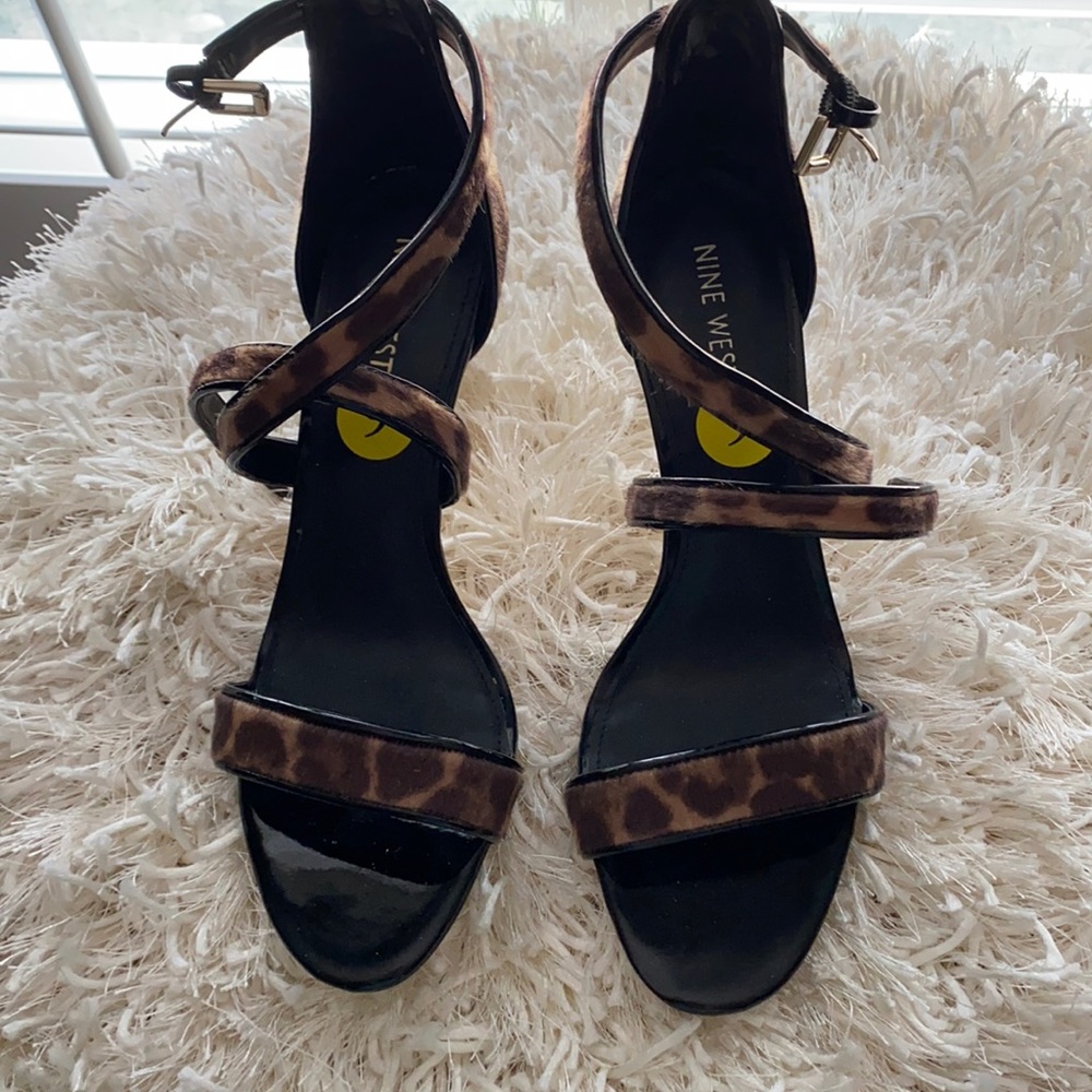 Lepard heels 3 inch ankle strap
